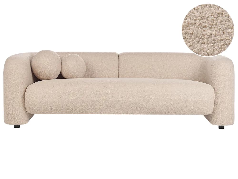 Modern White Bouclé 3-Piece Sofa Set
