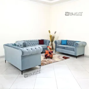 Blue Chesterfield Living Room Set